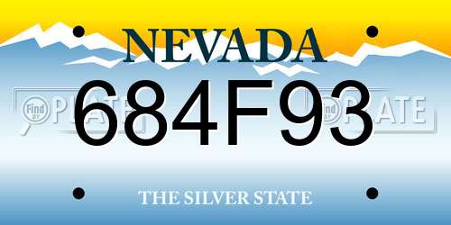 684F93 Nevada License Plate