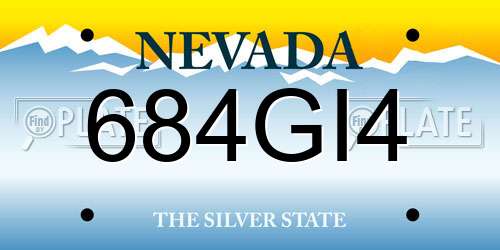 684GI4 Nevada License Plate