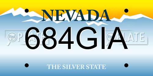 684GIA Nevada License Plate