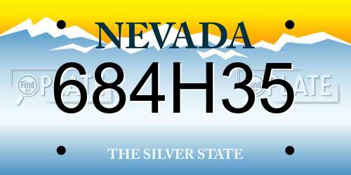 684H35 Nevada License Plate