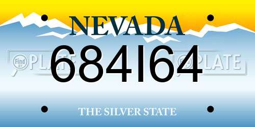 684I64 Nevada License Plate