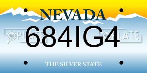 684IG4 Nevada License Plate
