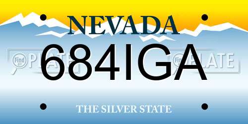 684IGA Nevada License Plate