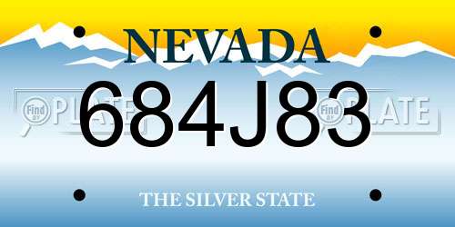 684J83 Nevada License Plate