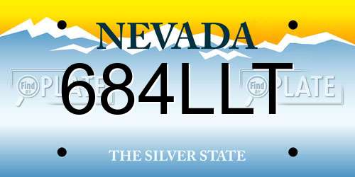684LLT Nevada License Plate