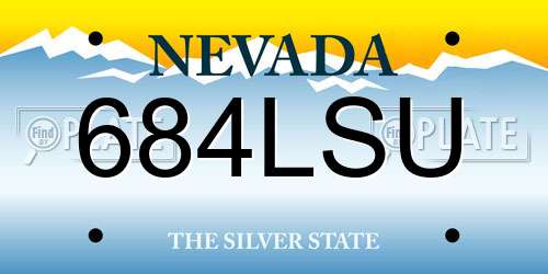 684LSU Nevada License Plate
