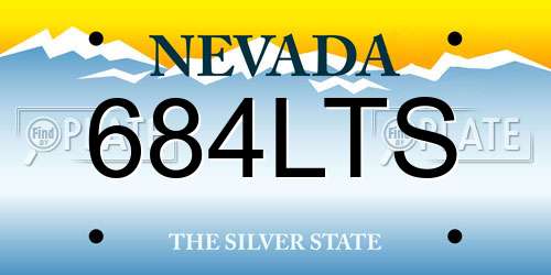 684LTS Nevada License Plate