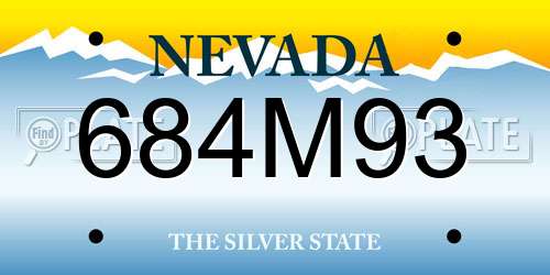684M93 Nevada License Plate
