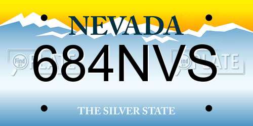 684NVS Nevada License Plate