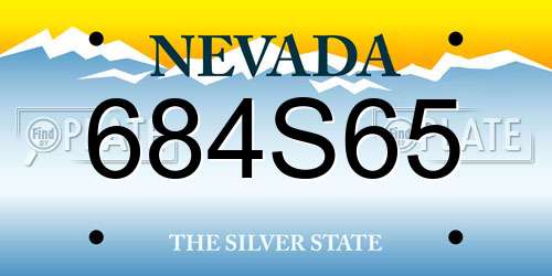 684S65 Nevada License Plate