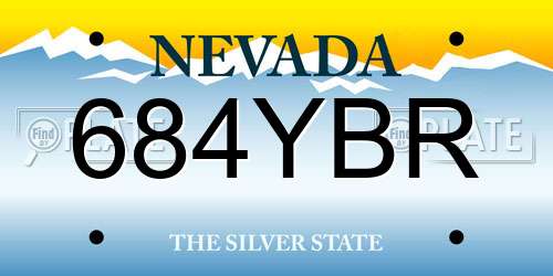 684YBR Nevada License Plate