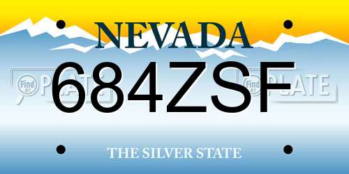 684ZSF Nevada License Plate
