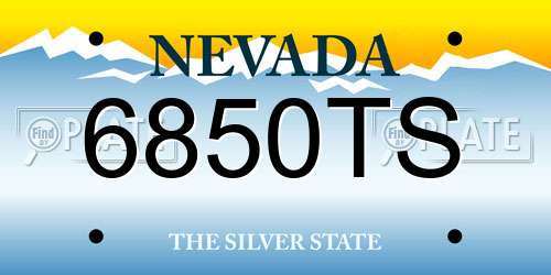6850TS Nevada License Plate