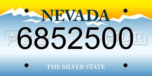6852500 Nevada License Plate
