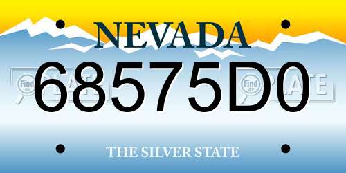 68575D0 Nevada License Plate