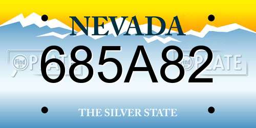 685A82 Nevada License Plate