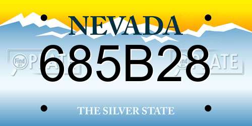 685B28 Nevada License Plate