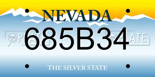 685B34 Nevada License Plate