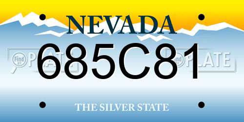 685C81 Nevada License Plate
