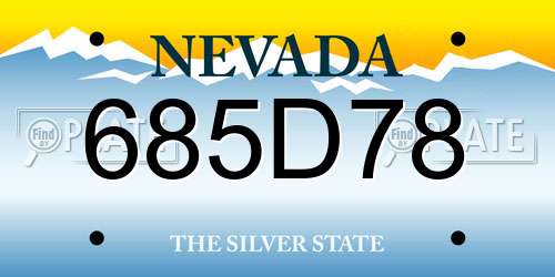 685D78 Nevada License Plate
