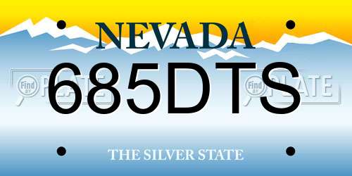 685DTS Nevada License Plate