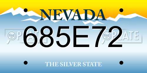685E72 Nevada License Plate