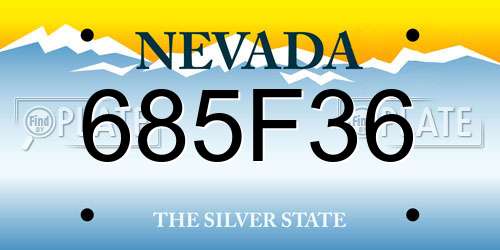 685F36 Nevada License Plate