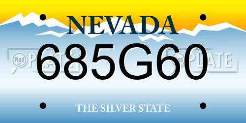 685G60 Nevada License Plate