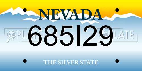 685I29 Nevada License Plate
