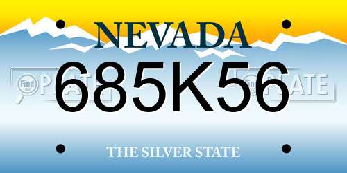 685K56 Nevada License Plate