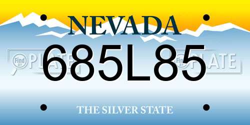 685L85 Nevada License Plate