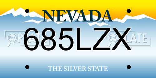 685LZX Nevada License Plate