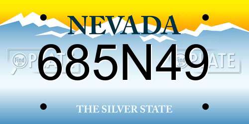 685N49 Nevada License Plate