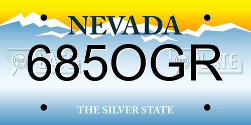 685OGR Nevada License Plate