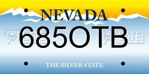 685OTB Nevada License Plate