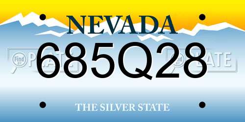685Q28 Nevada License Plate