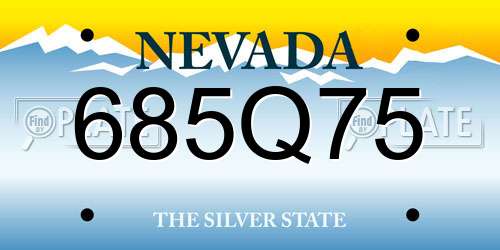 685Q75 Nevada License Plate