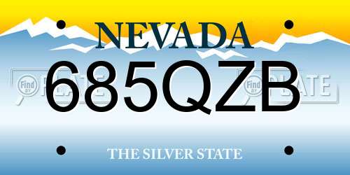 685QZB Nevada License Plate