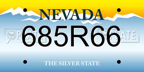 685R66 Nevada License Plate