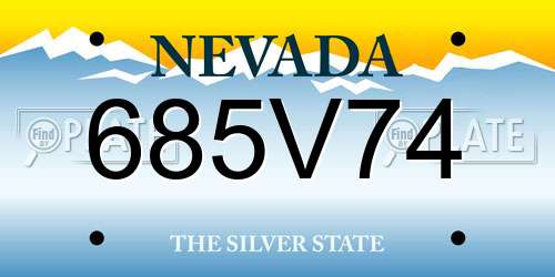 685V74 Nevada License Plate