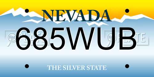 685WUB Nevada License Plate