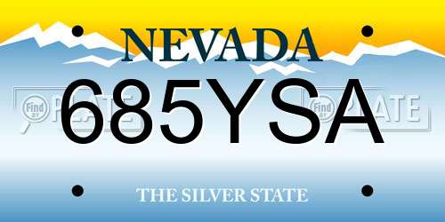 685YSA Nevada License Plate