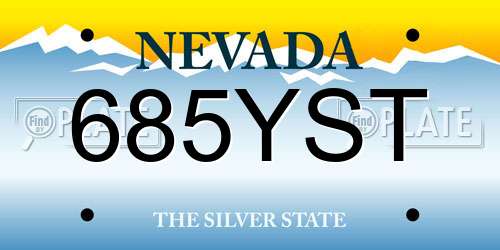 685YST Nevada License Plate