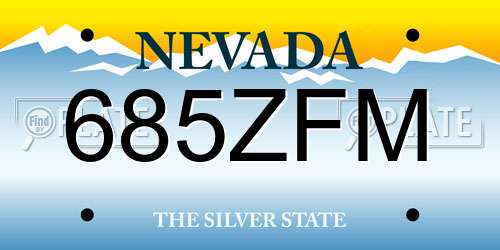 685ZFM Nevada License Plate