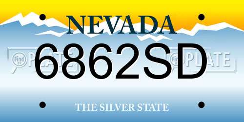 6862SD Nevada License Plate