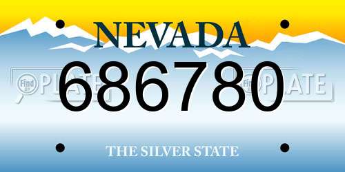 686780 Nevada License Plate