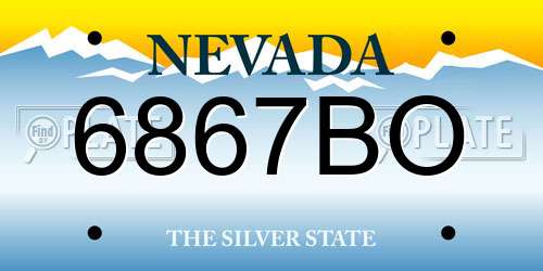 6867BO Nevada License Plate