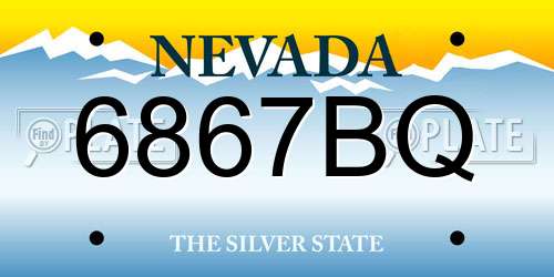 6867BQ Nevada License Plate