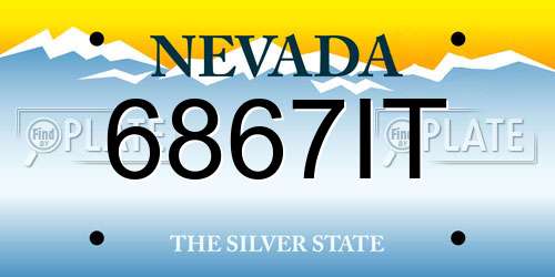 6867IT Nevada License Plate