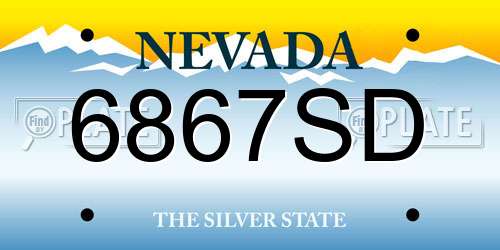 6867SD Nevada License Plate